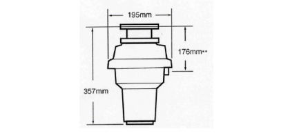 Dissipatore di rifiuti alimentari SLC - 550B con guscio isolante da 0,75 hp 