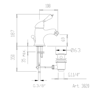 MAKA Miscelatore Bidet Rubinetto Bagno Dorato Lucido Monocomando Cromo  Singola Leva Caldo Freddo Montato Sul Ponte Colore Placca Oro Cromato  Spazzolat