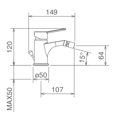 Miscelatore bidet monocomando Woda La Torre